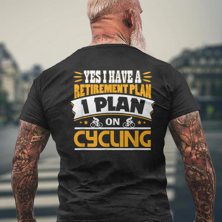 Fun Bike Cyclist Rider Cycle Pensioner Retire Plan Men's T-shirt Back Print Gifts for Old Men