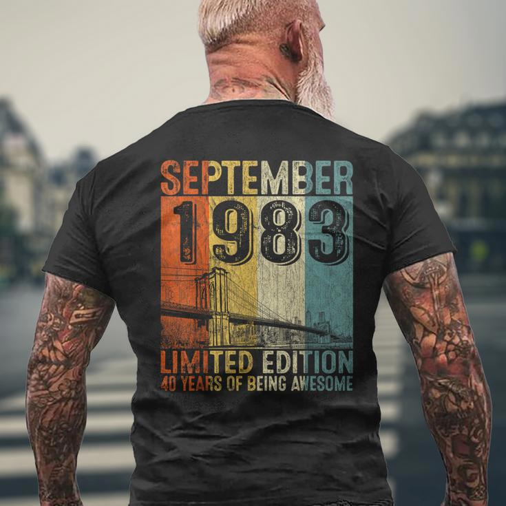 40 Year Old September 1983 Vintage 40Th Birthday Men's T-shirt Back Print Gifts for Old Men