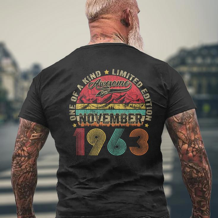60 Years Old November 1963 Vintage 60Th Birthday Men's T-shirt Back Print Gifts for Old Men
