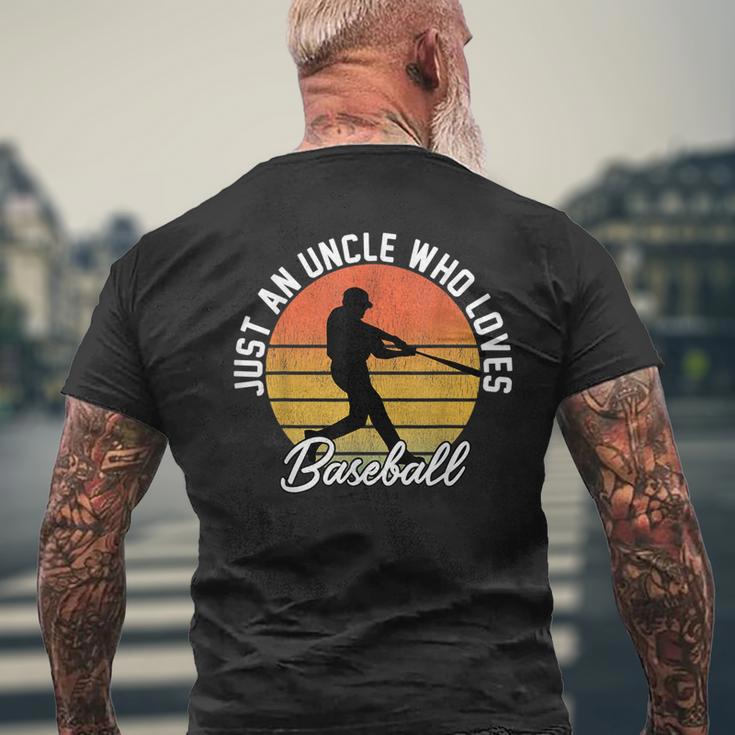 Uncle Baseball Funny Baseball Uncle Who Loves Baseball Mens Back Print T-shirt | Mazezy