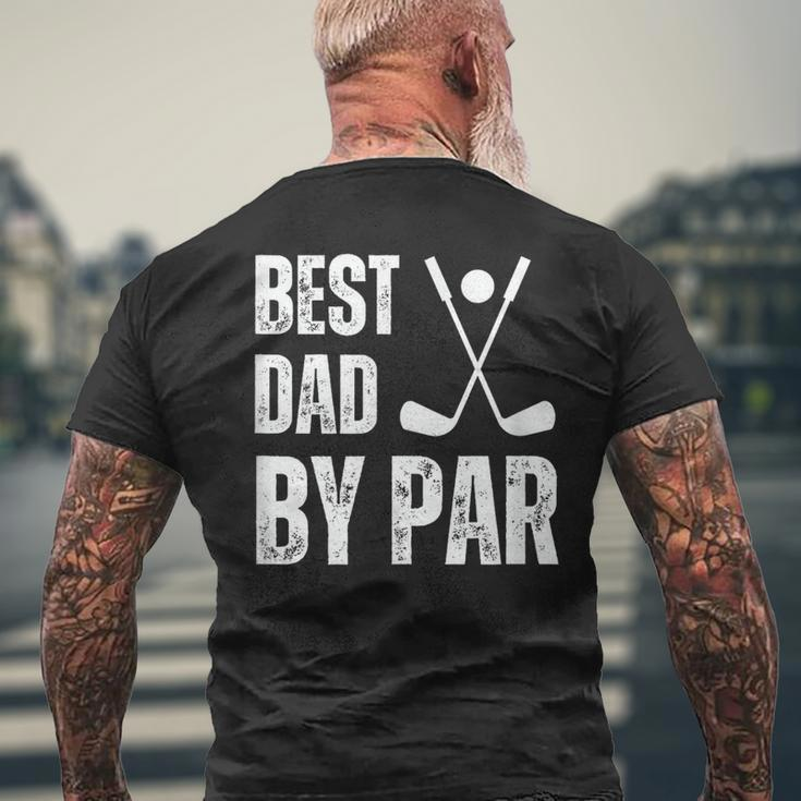 Funny Best Dad By Par Golf Gift Mens Back Print T-shirt Gifts for Old Men