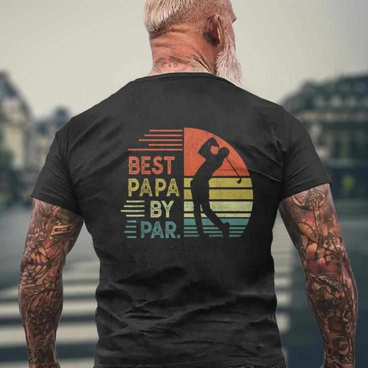 Funny Best Papa By Par Fathers Day Golf Grandpa Mens Back Print T-shirt Gifts for Old Men