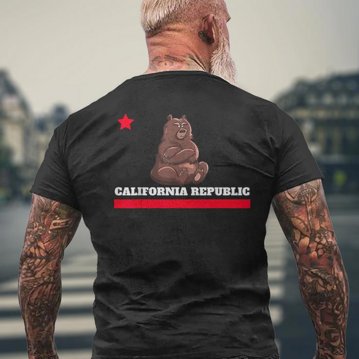 California Republic State Flag NoveltyMen's T-shirt Back Print Gifts for Old Men