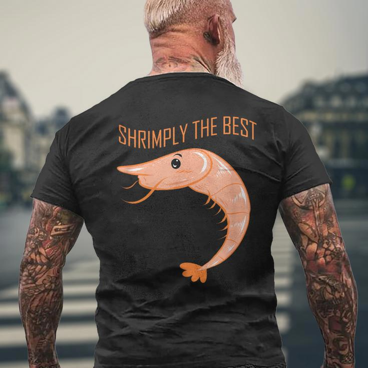 Cartoon Shrimp Lover Seafood For Culinary Chef Prawn Men's T-shirt Back Print Gifts for Old Men