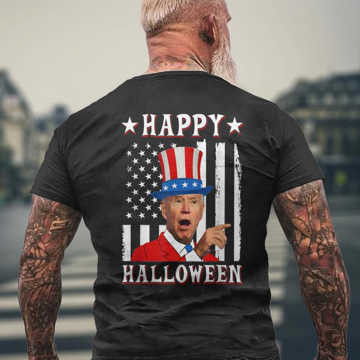 Funny Dazed Joe Biden Confused Happy Halloween 4Th Of July Mens Back Print T-shirt Gifts for Old Men