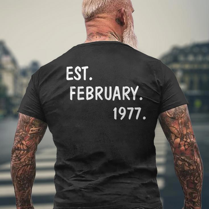 Funny Est February 1977 41St Years Old 41 Birthday Gif Mens Back Print T-shirt Gifts for Old Men