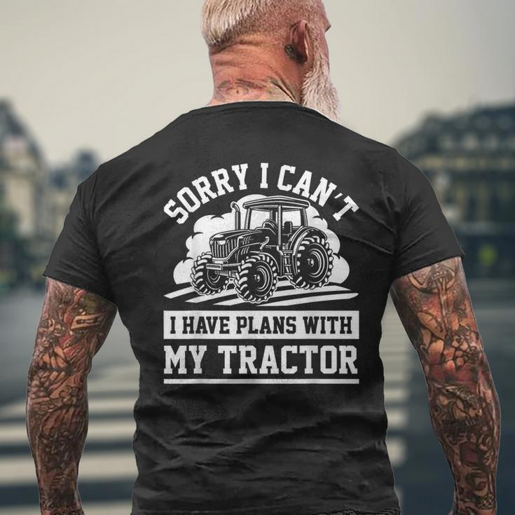 Funny Farm Tractors Farming Truck Enthusiast Saying Outfit Mens Back Print T-shirt Gifts for Old Men