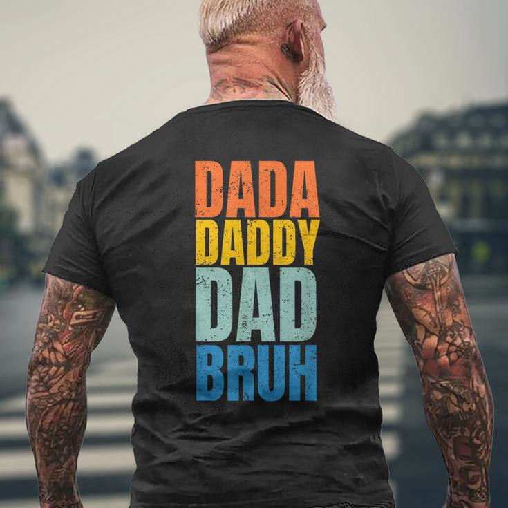 Funny Fathers Day Vintage Dada Daddy Dad Bruh Fathers Day Mens Back Print T-shirt Gifts for Old Men