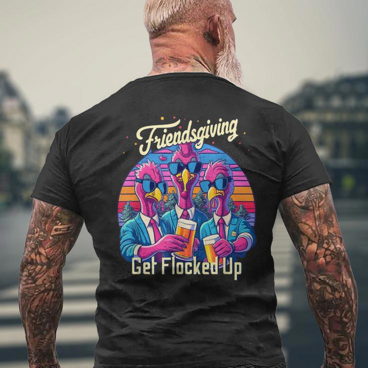 Friendsgiving 2023 Squad Matching Get Flocked Up Men's T-shirt Back Print Gifts for Old Men