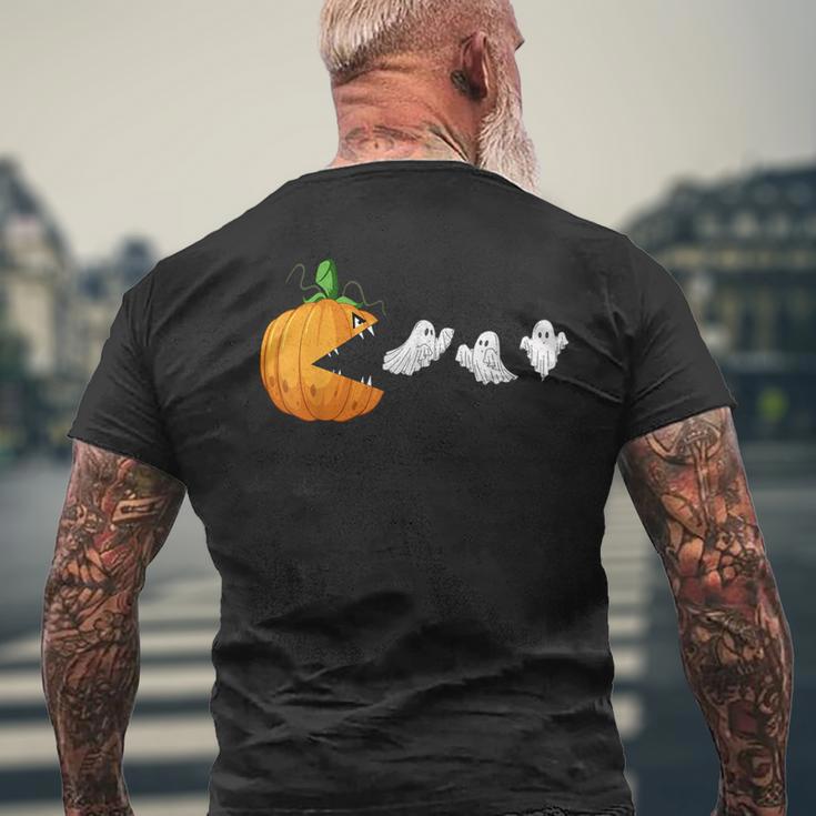 Halloween Scary Pumpkin Ghosts Creepy Halloween Gamer Men's T-shirt Back Print Gifts for Old Men