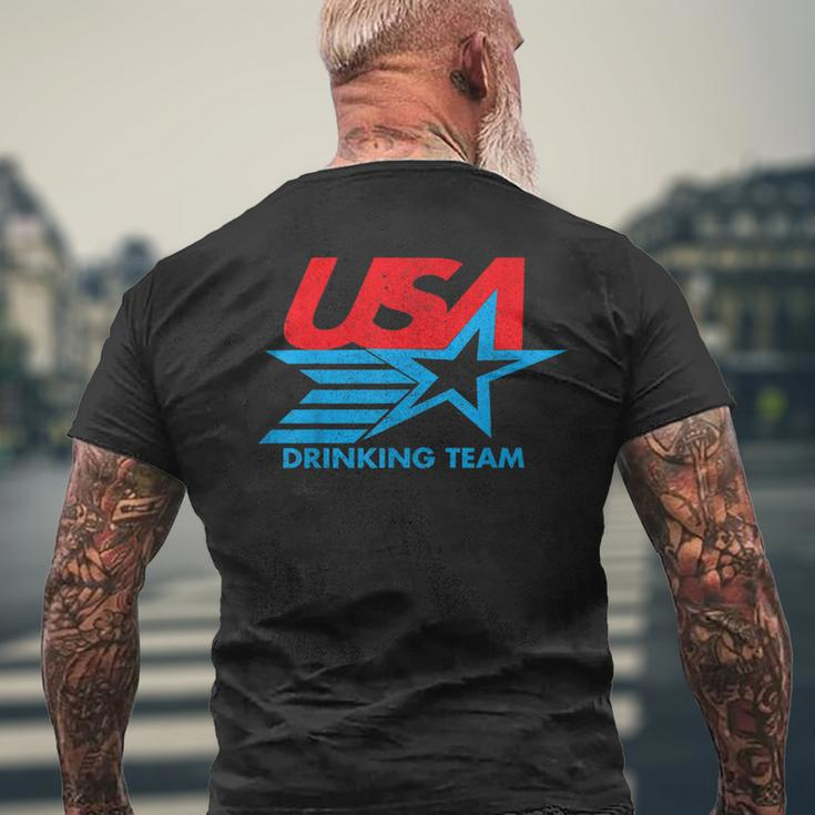 Funny Independence DayUsa Drinking Team 4Th Of July Mens Back Print T-shirt Gifts for Old Men