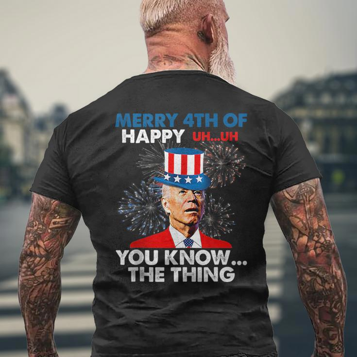 Funny Joe Biden Merry 4Th Of You Knowthe Thing 4Th Of July Mens Back Print T-shirt Gifts for Old Men