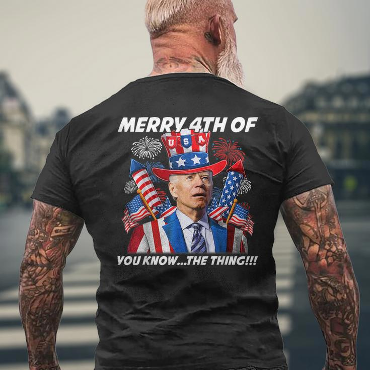 Funny Joebiden Merry 4Th Of You Knowthe Thing 4Th Of July Mens Back Print T-shirt Gifts for Old Men