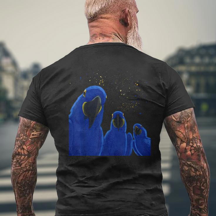 Funny Parrots Birds Hyacinth Macaw Mens Back Print T-shirt Gifts for Old Men