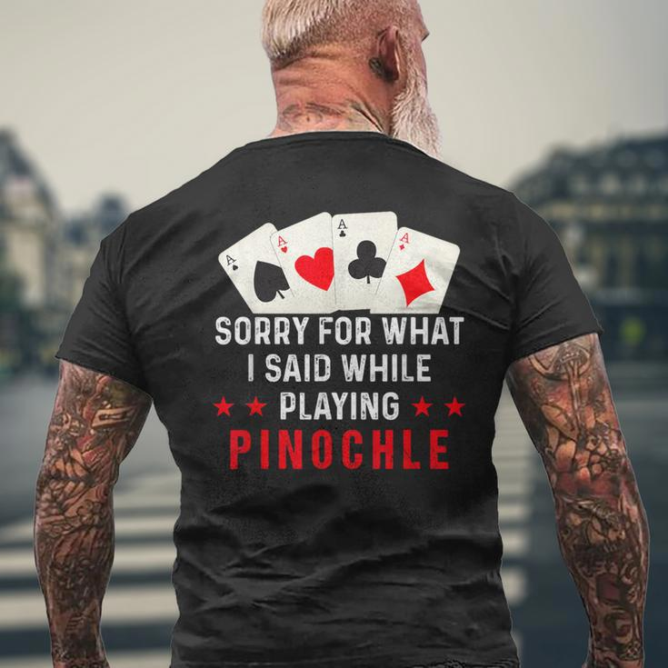 Pinochle Card Game Player Quote Men's T-shirt Back Print Gifts for Old Men