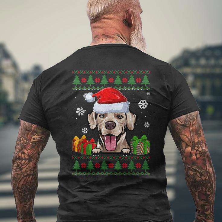 Rhodesian Ridgeback Santa Hat Ugly Christmas Sweater Men's T-shirt Back Print Gifts for Old Men