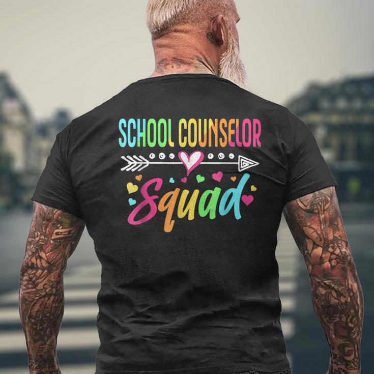 Funny School Counselor Squad Welcome Back To School Gift Mens Back Print T-shirt Gifts for Old Men