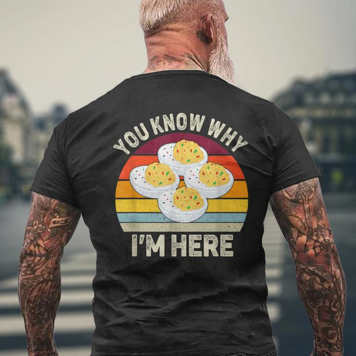 Thanksgiving Deviled Eggs You Know Why I'm Here Men's T-shirt Back Print Gifts for Old Men