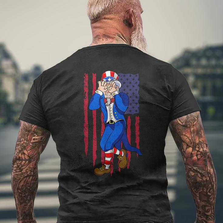 Funny Uncle Sam Dance 4Th Of July Independence Day Mens Back Print T-shirt Gifts for Old Men