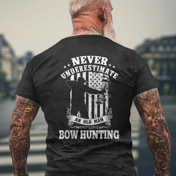 Never Underestimate An Archery Bow Hunting Man Men's T-shirt Back Print Gifts for Old Men