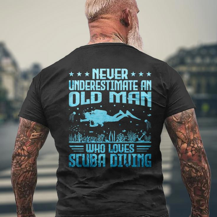 Never Underestimate An Old Man Who Loves Scuba Diving Men's T-shirt Back Print Gifts for Old Men