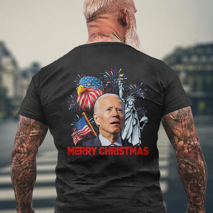 Funny Xmas Joe Biden Merry Christmas Funny 4Th Of July Mens Back Print T-shirt Gifts for Old Men