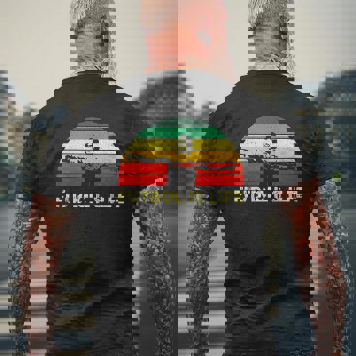 Futbol Is Life Retro Vintage Mens Back Print T-shirt Gifts for Old Men