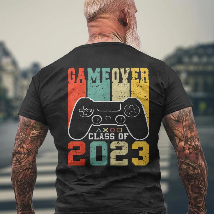 Game Over Class Of 2023 Video Games Vintage Graduation Gamer Men's Back Print T-shirt Gifts for Old Men