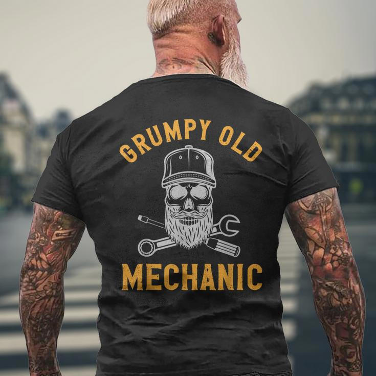 Garage Automechanic Car Guy Grumpy Old Mechanic Men's Back Print T-shirt Gifts for Old Men