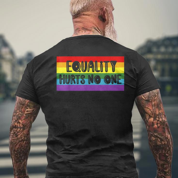 Gay Pride Equality Hurts No One Love Wins Mens Back Print T-shirt Gifts for Old Men