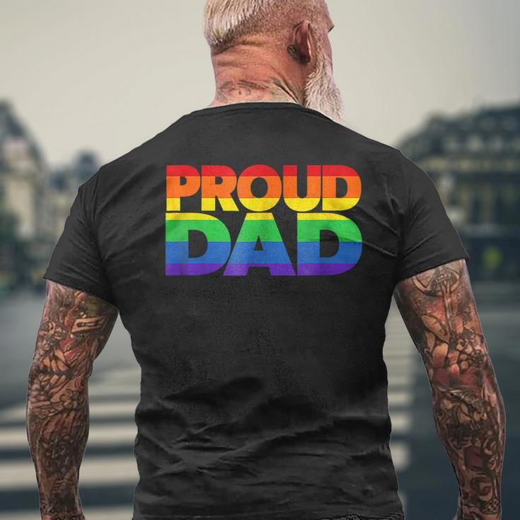 Gay Pride Proud Dad Lgbt Parent Fathers Day Men's Back Print T-shirt Gifts for Old Men