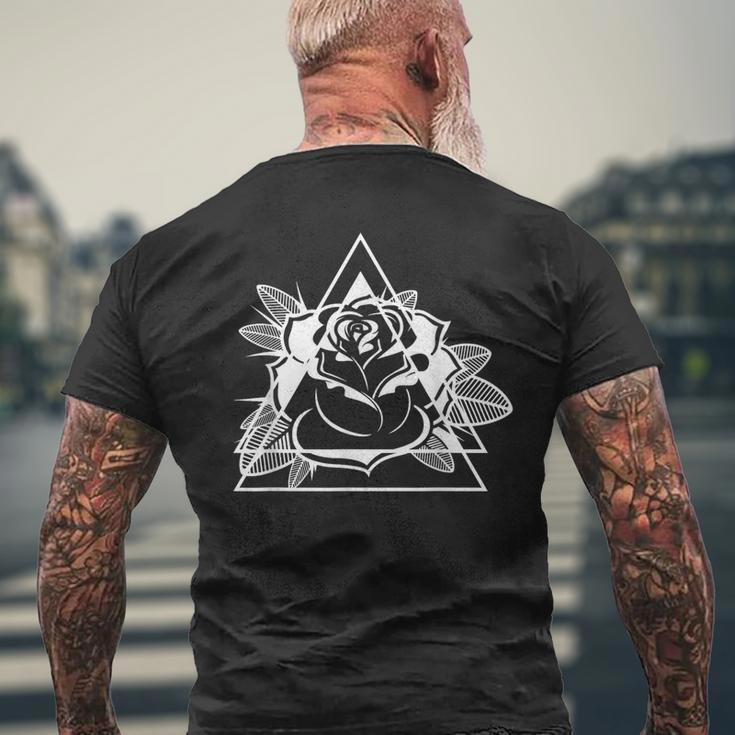 Geometric Rose Gardener Gardening Rose Men's T-shirt Back Print Gifts for Old Men