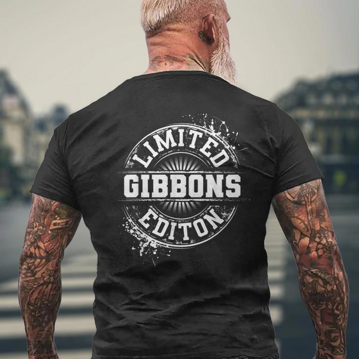 Gibbons Surname Family Tree Birthday Reunion Idea Men's Back Print T-shirt Gifts for Old Men