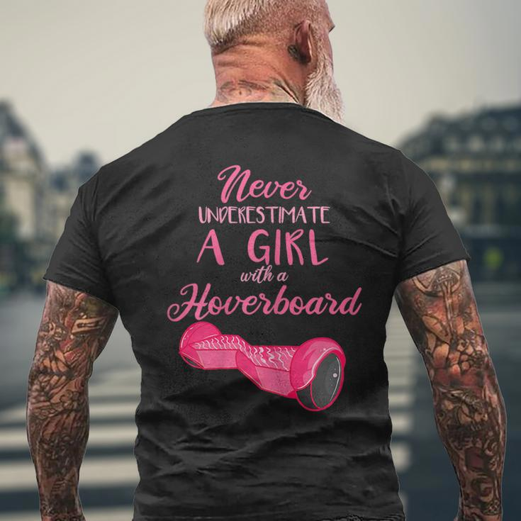 Girl Hoverboard Gifts Electric Scooter Never Underestimate Mens Back Print T-shirt Gifts for Old Men