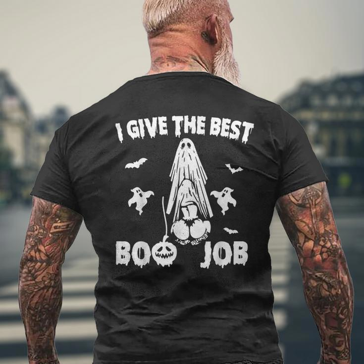 I Give The Best Boo Job Joke Halloween Inappropriate Men's T-shirt Back Print Gifts for Old Men
