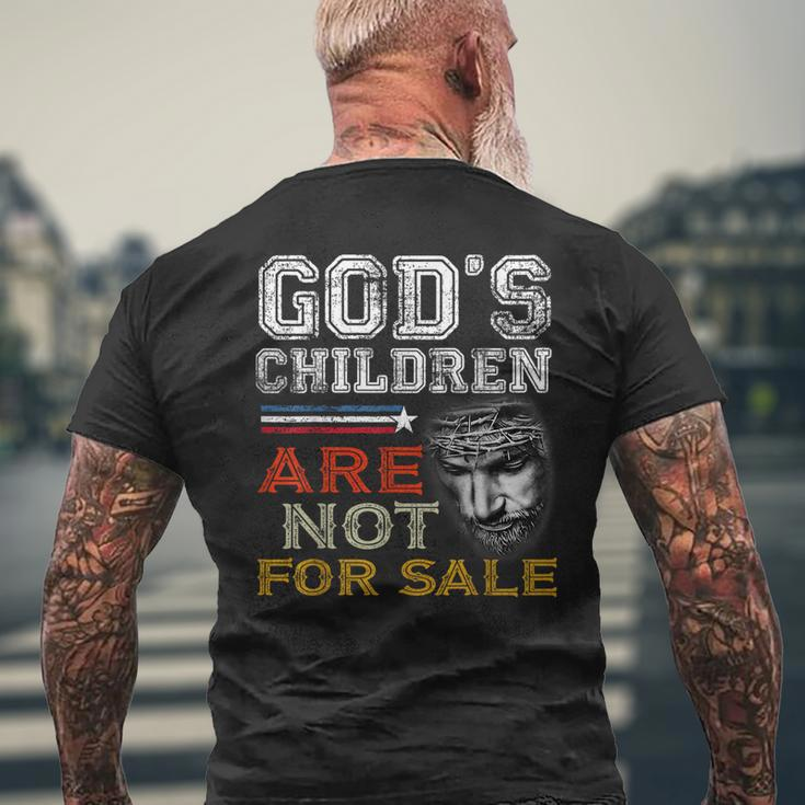 Gods Children Are Not For Sale Retro Mens Back Print T-shirt Gifts for Old Men