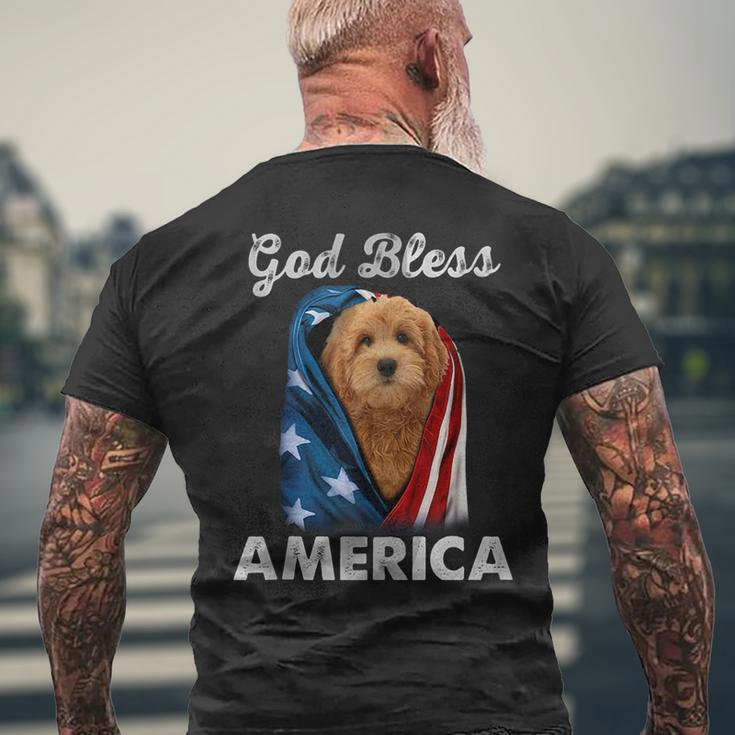 Goldendoodle Dog American Usa Flag 4Th Of July Dog Lover Mens Back Print T-shirt Gifts for Old Men
