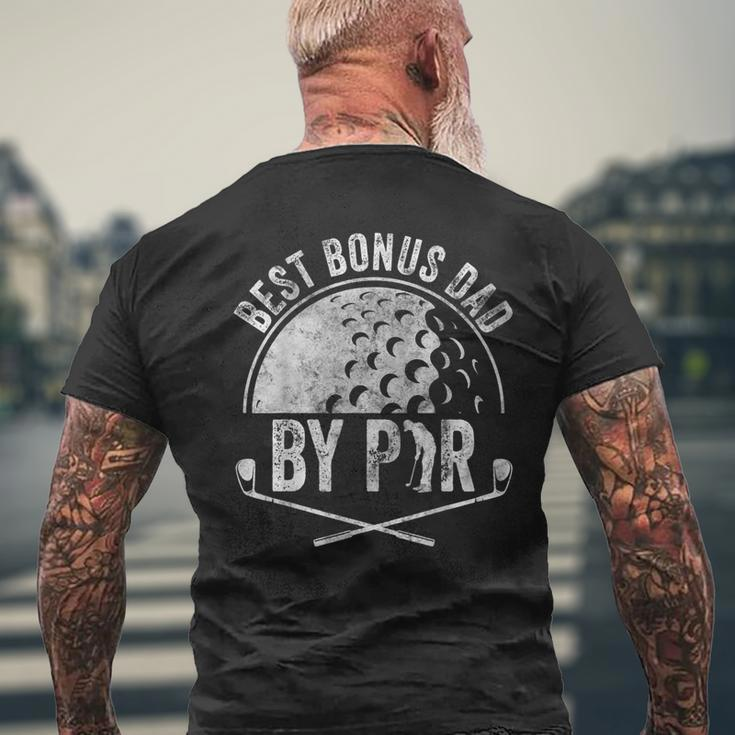 Golf Lover Sports Golfer Best Bonus Dad By Par Men's Back Print T-shirt Gifts for Old Men