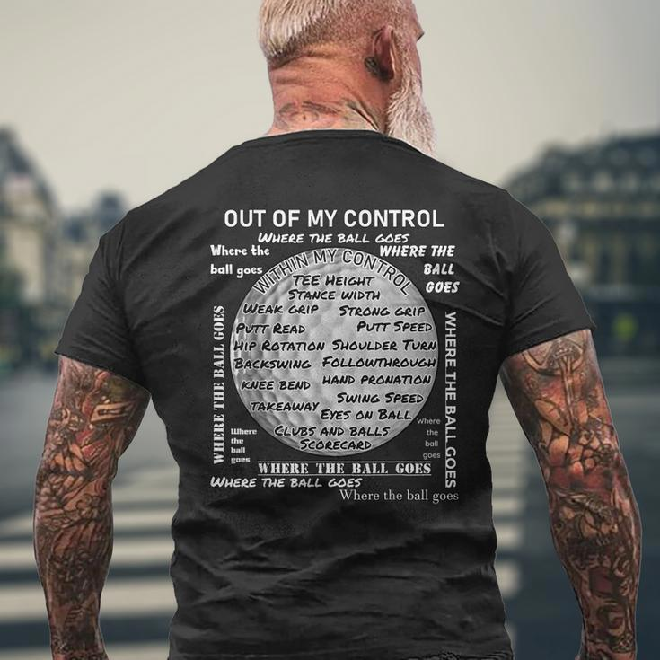 Golf Out Of My Control Mens Back Print T-shirt Gifts for Old Men