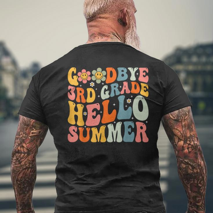 Goodbye 3Rd Grade Hello Summer Groovy Third Grade Graduate Mens Back Print T-shirt Gifts for Old Men