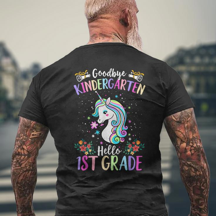 Goodbye Kindergarten Hello 1St Grade Unicorn Graduation Kid Mens Back Print T-shirt Gifts for Old Men