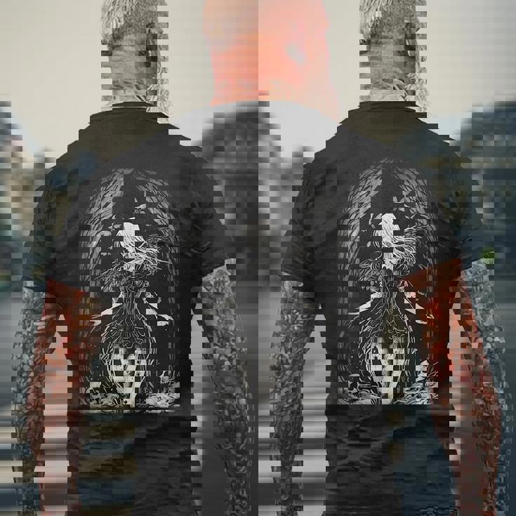 Goth Fairy Dark Witch Forest Gothic Alt Horror Aesthetic Mens Back Print T-shirt Gifts for Old Men