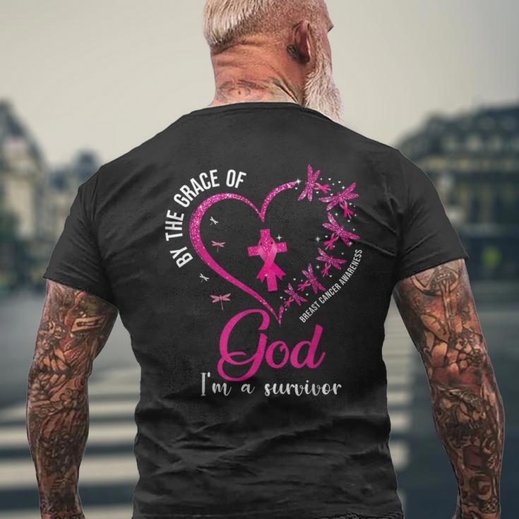 By The Grace God Im A Survivor Breast Cancer Survivor Men's T-shirt Back Print Gifts for Old Men