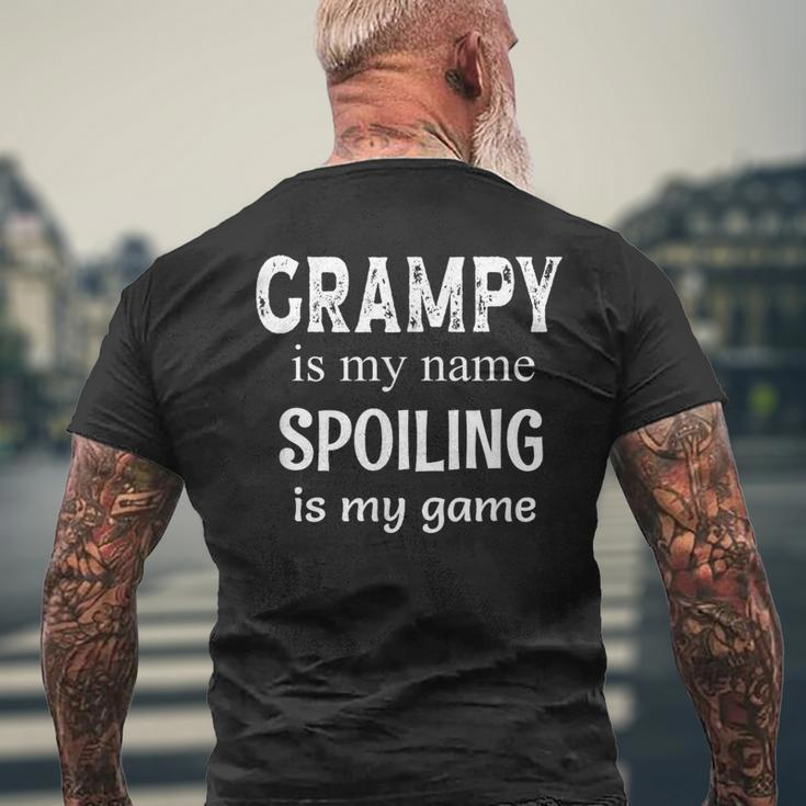 Grampy Is My Name Spoiling Is My Game Grandfather Grandpa Men's T-shirt Back Print Gifts for Old Men