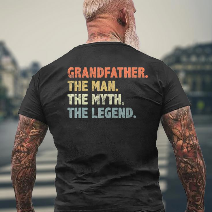 Grandfather The Man Myth Legend Fathers Day Funny Grandpa Mens Back Print T-shirt Gifts for Old Men