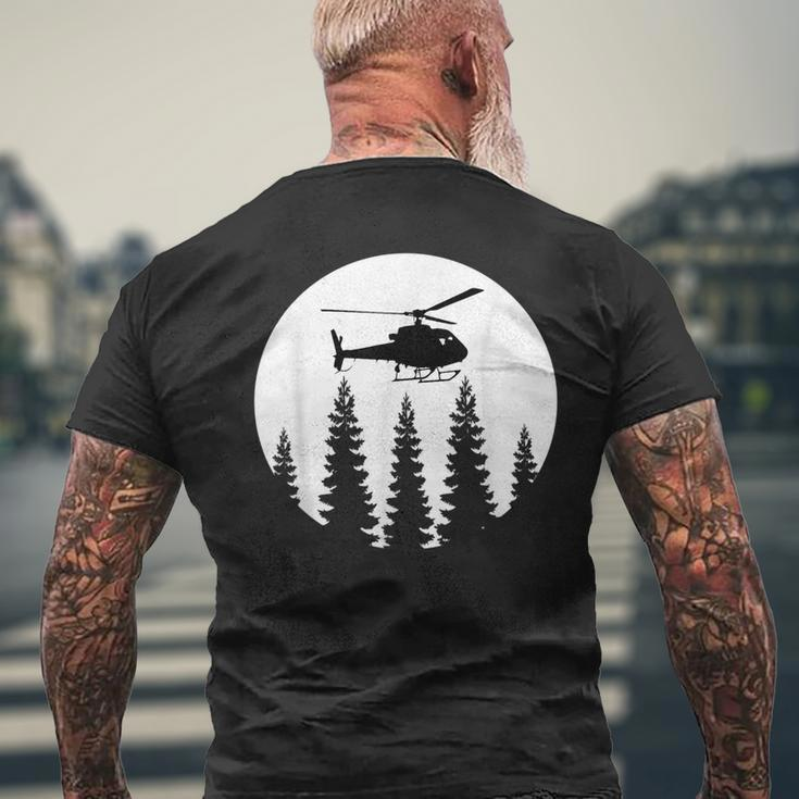 Great Helicopter Pilot Retro Gift Men Mens Back Print T-shirt Gifts for Old Men