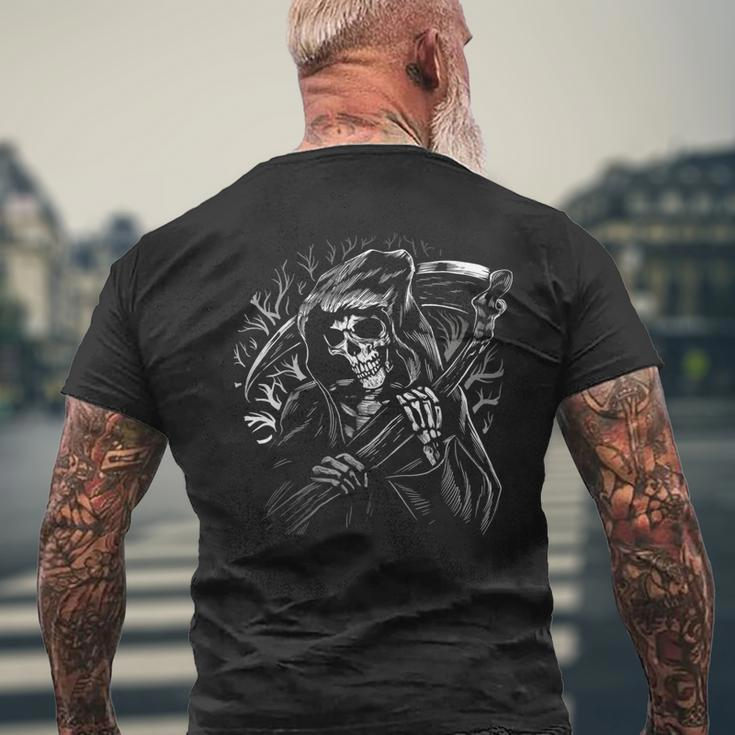 Grim Reaper Skull Death Scythe Dead Gothic Horror Reaper Men's T-shirt Back Print Gifts for Old Men