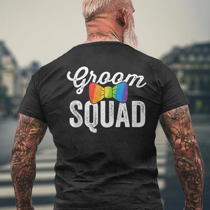 Groom Squad Gift Lgbt Same Sex Gay Wedding Husband Men Mens Back Print T-shirt Gifts for Old Men