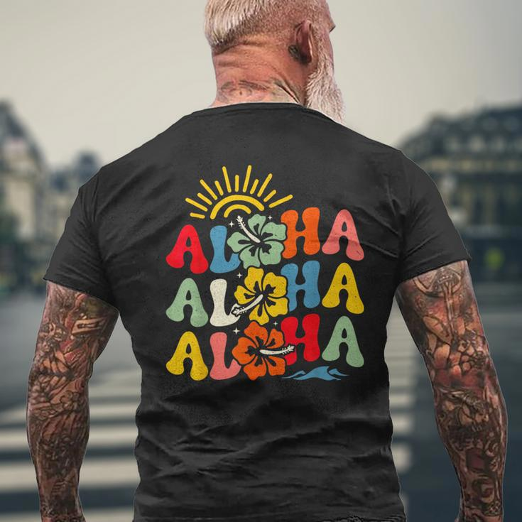 Groovy Aloha Hawaii Hawaiian Beach Summer Vacation Boy Girl Mens Back Print T-shirt Gifts for Old Men