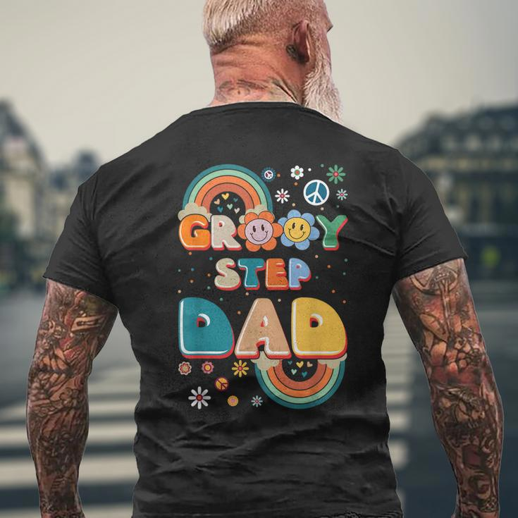 Groovy Step Dad Stepdaddy Step Father Fathers Day Retro Gift For Mens Mens Back Print T-shirt Gifts for Old Men